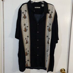 Batek Bay Men Rayon Hawaiian pineapple Vacation Island Button Down Shirt X-Large